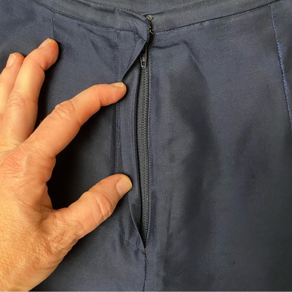 Lauren Ralph Lauren Silk Pants Navy Dress  Size 8 Petite - Picture 9 of 11